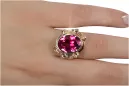 Or rose 14 carats vintage d'origine Rubis Anneau Bijoux vintage vrc100r